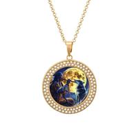 Collana tribale con lupo canzone nativa americana da donna ciondolo gioielli regolabile per mamma, moglie, fidanzata regali, Misura unica, Metallo