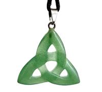 Collana Triquetra Giada Ciondolo Nodo Trinità Gemma Cristallo Gioielli