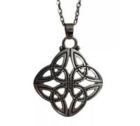 Collana Triquetra Nodo Trinitario Ciondolo Tono Argento 35mm Catena Trinità Q...