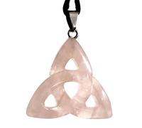 Collana Triquetra Quarzo Rosa Ciondolo Nodo Trinità Gemma Cristallo Gioielli