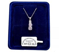 Collana Tris Tennis Catenina pl. oro Bianco 18k con Cristalli Zirconi