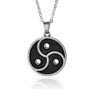 Collana Trischele Ciondolo Triskelion Simbolo Celtico Emblema Peltro Catena...