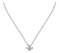 Collana TRUSSARDI donna T-Logo acciaio / cristalli bianchi