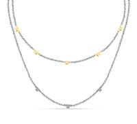 Collana TRUSSARDI donna T-Logo Doppia catena acciaio