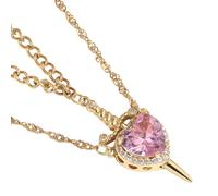 Collana unica con ciondolo a forma di spade attraverso il cuore con accento di cristallo, elegante catena in lega per donne e uomini, gioielli per lei, One Size, come descritto, come descritto