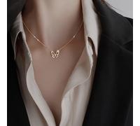 Collana unica con fiocco con catena sottile, accessorio ideale sia per il giorno che per la notte (oro)