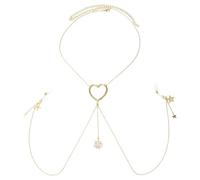 Collana unica per il corpo, catena per capezzoli, catena toracica, gioielli in lega di texture, adatta per feste ed eventi alla moda, Lega