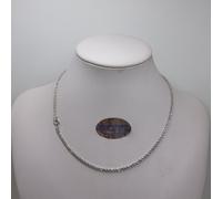 COLLANA UNISEX A MAGLIA FUNE IN ORO BIANCO 18KT 2,6 GRAMMI (7348) 40 cm