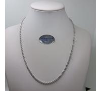 COLLANA UNISEX A MAGLIA FUNE IN ORO BIANCO 18KT 4,4 GRAMMI (7540) 48cm