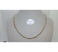 COLLANA UNISEX A MAGLIA IN ORO GIALLO E BIANCO 18KT 750 7,3 GRAMMI (4592) 50cm
