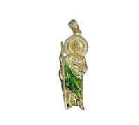 Collana unisex con zirconi placcati in oro 18 carati per Gesù San Giuda Tadeo con ciondolo per fare gioielli, religioni, decorazione di lusso, accessori di moda creativi per donne e uomini