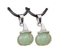 Collana unisex regolabile con ciondolo a forma di zucca e cappello da strega e pietra agata naturale su cordoncino nero, gioielli regalo per feste di Halloween, Misura unica, come descritto, come