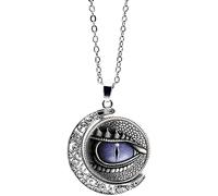 Collana Unisex ruotabile Dragon Eye Hollow Moon Ciondolo Collana a Catena Lunga Gioielli per Donne Ragazze Adolescenti