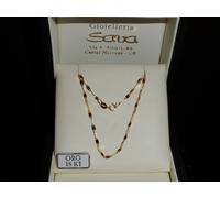 Collana unisex specchiata a foglie 50 cm in oro giallo 750 18 kt