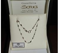 Collana unisex specchiata a foglie in oro BIANCO 750 18 kt grammi 1.2/1.3