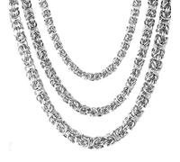Collana Uomo 60 Cm, Catena Acciaio Inossidabile per Collane Argento 10mm Style Simple Et Élégant Hip Pop Rock Bizantina con Lobster Claw Clasps