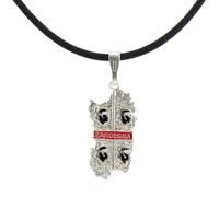 Collana uomo caucciù con pendente sardegna con quattro mori in argento