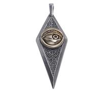Collana Uomo, Collana con Ciondolo Occhio del Diavolo per Uomo, Collana in Argento Sterling S925 con Occhio del Diavolo Gotico Antico Egiziano, Argento, Ciondolo + Catena 60cm