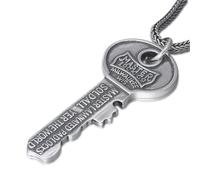Collana Uomo, Collana Pendente Chiave Retro in Argento Sterling S925, Europa e Stati Uniti Lettere Uomo e Donna Portachiavi, Argento, Pendente + Catena 65cm