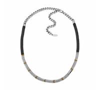 DIESEL Collana da uomo in acciaio inossidabile con chiusura a moschettone, Argento pastello