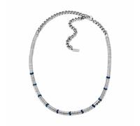 Diesel Collana da uomo in acciaio inossidabile con chiusura a moschettone, Argento romano