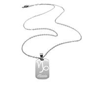Collana Uomo Donna Acciaio Inox Nome + Segno Zodiacale Incisione Personalizzata