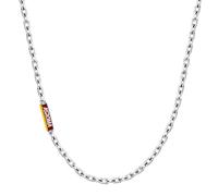 Collana Uomo Donna As Roma in Acciaio Inossidabile - Prodotto Ufficiale Calcio - Gioiello con Logo - Idea Regalo Elegante per Tifosi Giallorossi - Ragazzo e Ragazza (Bar Necklace Minimal Steel)