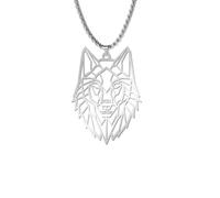 Collana Uomo Donna Gioielli Ciondolo Pendente Necklace Punk Wolf Collana per Uomo Donna Trendy Hollow Animale Tigre Leone Ciondolo Collane Gotico Wolfs