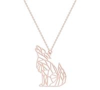 Collana Uomo Donna Gioielli Ciondolo Pendente Necklaceaccessori Origami Lupo Ululato Collana Pendente Retro Party Semplice Oro Rosa