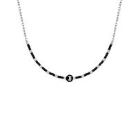 Collana Uomo Donna Juventus in Acciaio Inossidabile - Prodotto Ufficiale Calcio - Gioiello con Logo - Idea Regalo Elegante per Tifosi Bianconeri - Ragazzo e Ragazza (Beaded Necklace Black Style)