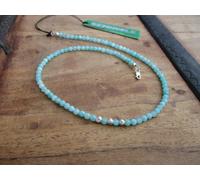 collana uomo donna perline amazzonite argento 925 Seminole Gemstones necklace