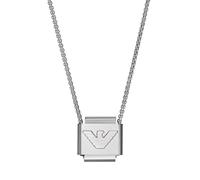 Emporio Armani Collana Uomo EGS2915040 Acciaio inossidabile Argento pallido Chiusura a moschettone
