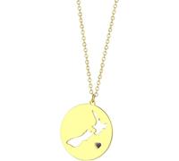 Collana Uomo, Mappa della Zelanda Isola Tropicale del Pacifico Vacanza Minimalista Viaggio Ciondolo Collana Gioielli Regalo