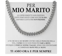Collana Uomo Marito Fidanzato Ragazzo sei speciale Ti amo tanto - Idee Regali per lui per Natale anniversario - Cofanetto con DEDICA incluso (Argento - Marito 3, Acciaio Inox Lucidato)