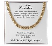 Collana Uomo Marito Fidanzato Ragazzo sei speciale Ti amo tanto - Idee Regali per lui per Natale anniversario - Cofanetto con DEDICA incluso (Oro - Ragazzo, Acciaio inossidabile lucidato)