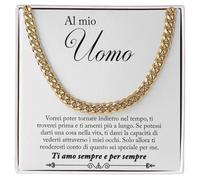 Collana Uomo Marito Fidanzato Ragazzo sei speciale Ti amo tanto - Idee Regali per lui per Natale anniversario - Cofanetto con DEDICA incluso (Oro - Uomo, Acciaio inossidabile lucidato)
