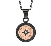 Collana Uomo Rosa dei Venti in Acciaio Inossidabile | Pendente Bussola Nautica | Catena Regolabile Fino a 50 cm | Gioiello Regalo Elegante Stile Marina Militare (n)