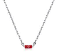 COLLANA UOMO SAGAPO SVN01 ACCIAIO CON MOTIVO NAUTICO SMALTO ROSSO ORIGINALE