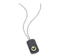 Collana Uomo Sector Energy SZR08 Acciaio Smalto Verde Pelle Nero