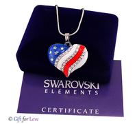 Collana USA oro bianco Swarovski Elements originale G4Love cristalli cuore donna