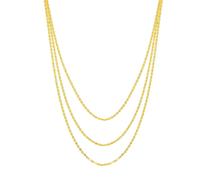 Collana Valentino A Tre Fili Regolabile In Oro Giallo 14K Reale 18"