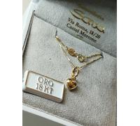 Collana veneziana 45 cm e ciondolo cuore bombato in oro giallo 750 18 kt NUOVO