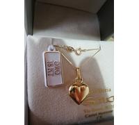 Collana veneziana e ciondolo cuore grande bombato in oro giallo 750 18 kt