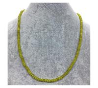 Collana Verde peridoto - Girocollo di Perline Regolabile a 1/3/6 Fili con Pietre di olivina sfaccettate(1 Layer_Medium)