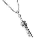 Collana vintage con ciondolo a forma di cavaliere, in acciaio inox, con spada spezzata e ancora, gioiello medievale da uomo, simbolo di forza e resistenza, unico per lui, Medio, Lega di acciaio