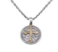 Collana vintage con ciondolo a forma di moneta romana con ciondolo a forma di croce con San Cristoforo/San Michele/Vergine Maria/San Giuda Tadeo/Buon Pastore/Arcangelo Collana con medaglietta di