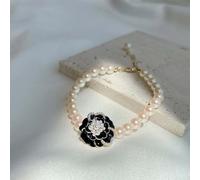 Collana vintage in lega di perle di camelia, design accattivante, perfetta per la collezione di accessori (nero)