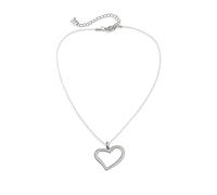 Collana vintage in pelle cerata per le donne gotica scava fuori amore ciondolo a forma di cuore girocollo catena clavicola catena Y2k gioielli regalo collana girocollo cuore, Misura unica, come