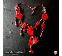 collana vintage lunga gioielli donna ciondolo moda lusso originale cuore occhio