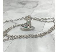 Collana Vivienne Westwood Petite Orb argento trasparente multi con custodia N...